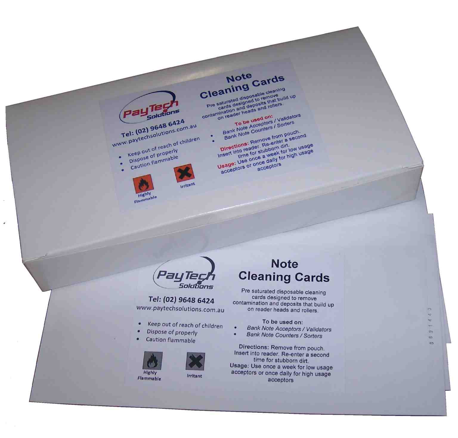 Note Reader Cleaning Cards